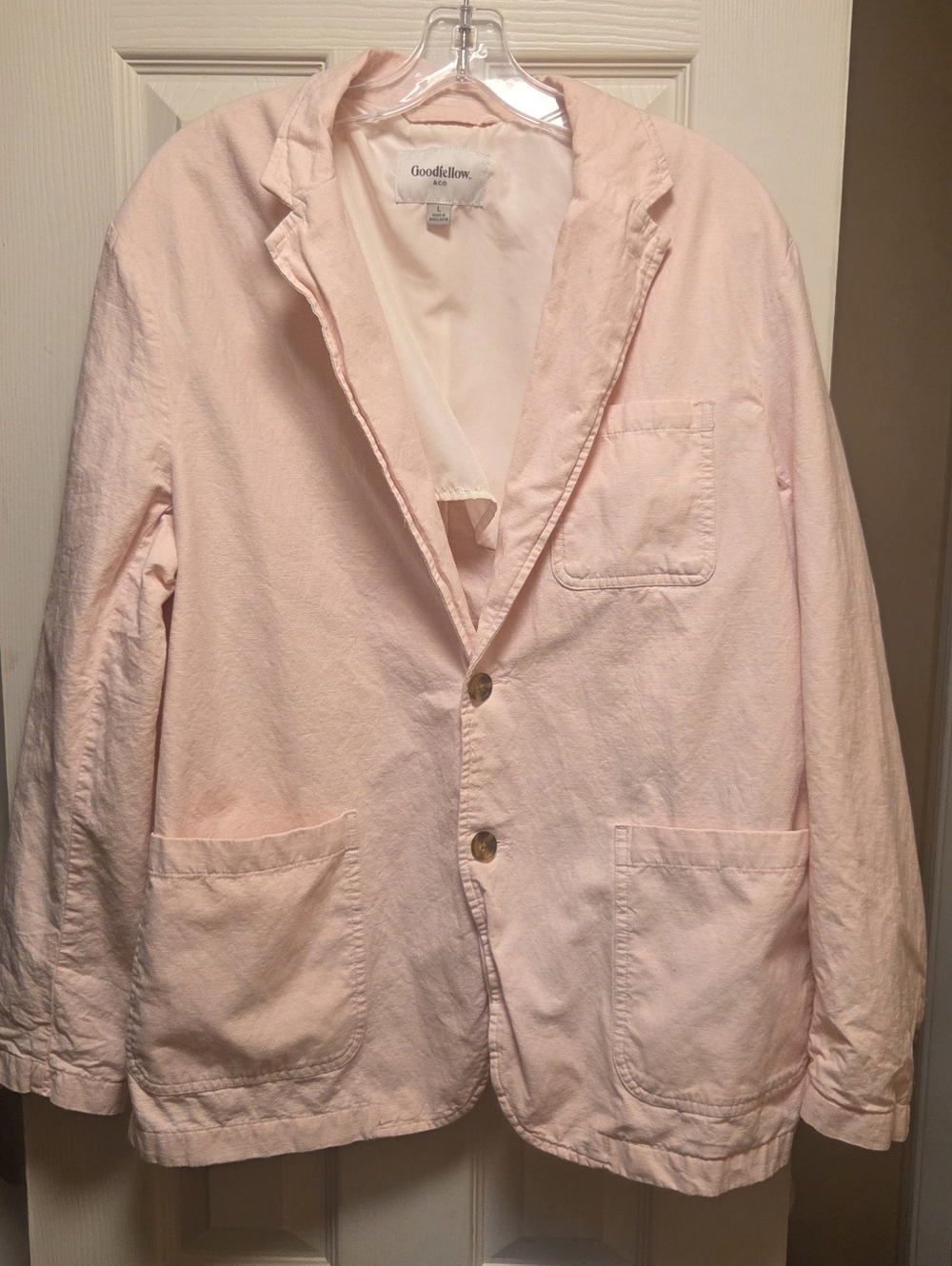 Goodfellow & Co Women's Pale Pink Linen Blend Casual Blazer